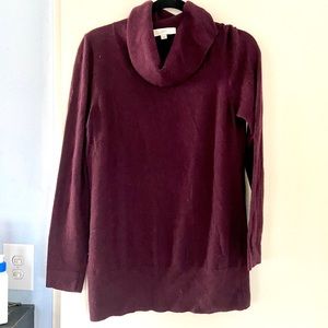 Loft purple eggplant cowl neck sweater